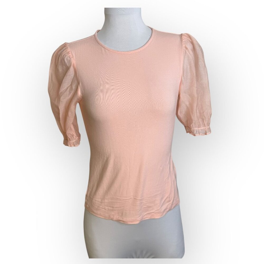 H&M Blush Pink Puff Sleeve Top